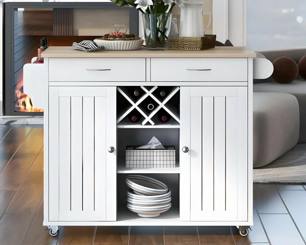 moveable kitchen island with storage